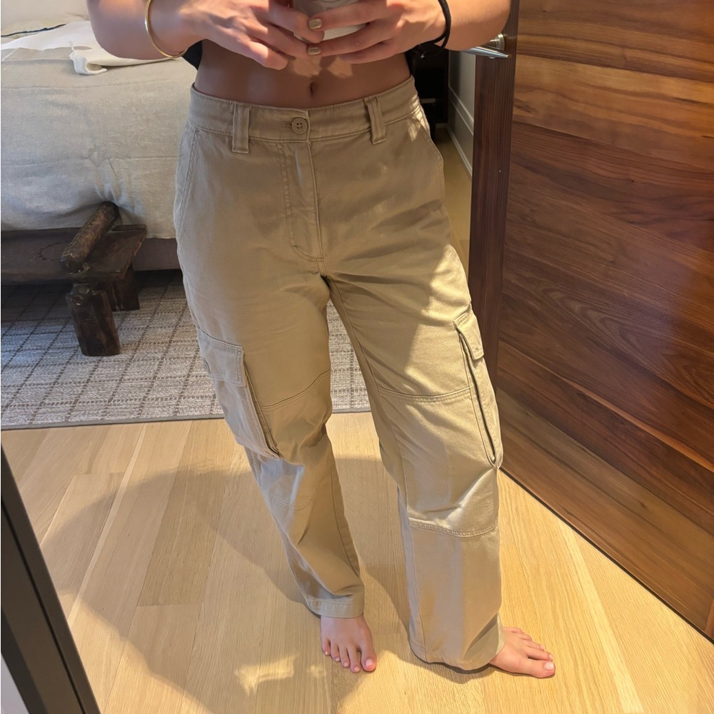 TNA Tan Cargo Pants High-Waisted Relaxed Fit